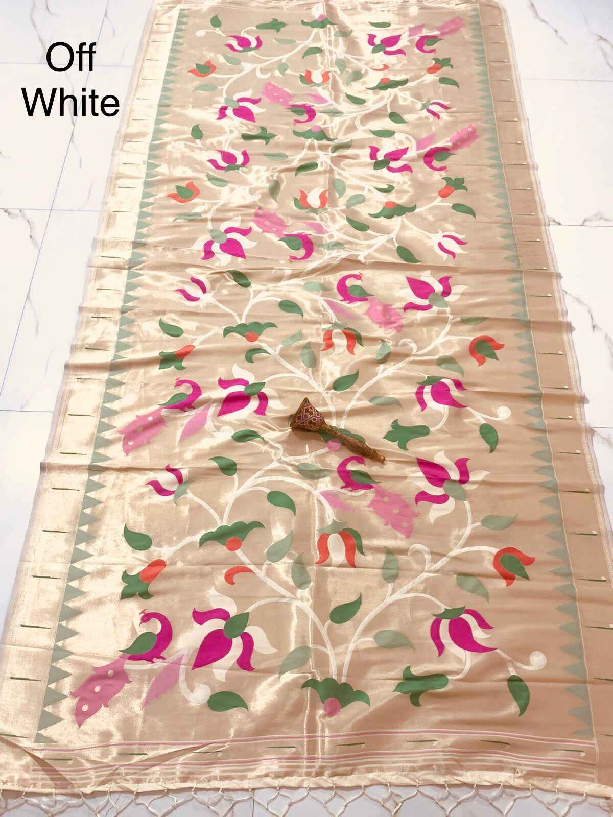 SOFT JARI AND SILK LOVE BRID LOTUS PAITHANI DUPATTA AT WHOLESALE PRICE