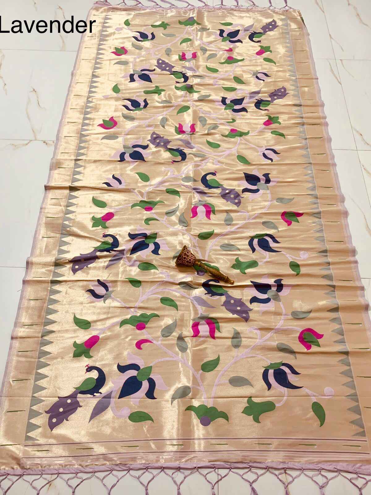 SOFT JARI AND SILK LOVE BRID LOTUS PAITHANI DUPATTA AT WHOLESALE PRICE