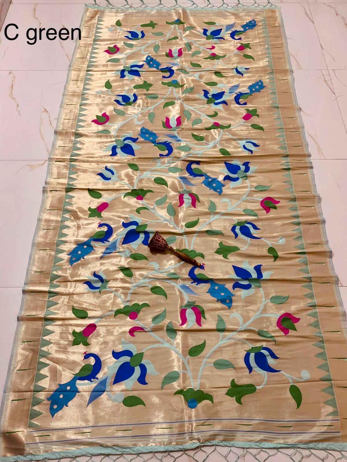 SOFT JARI AND SILK LOVE BRID LOTUS PAITHANI DUPATTA AT WHOLESALE PRICE