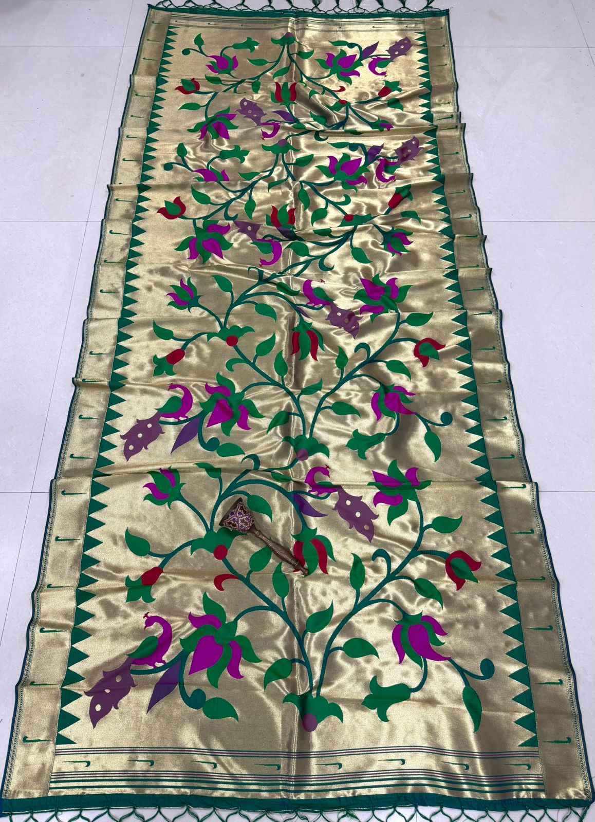 SOFT JARI AND SILK LOVE BRID LOTUS PAITHANI DUPATTA AT WHOLESALE PRICE
