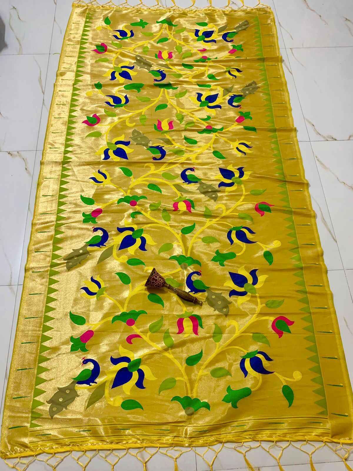 SOFT JARI AND SILK LOVE BRID LOTUS PAITHANI DUPATTA AT WHOLESALE PRICE