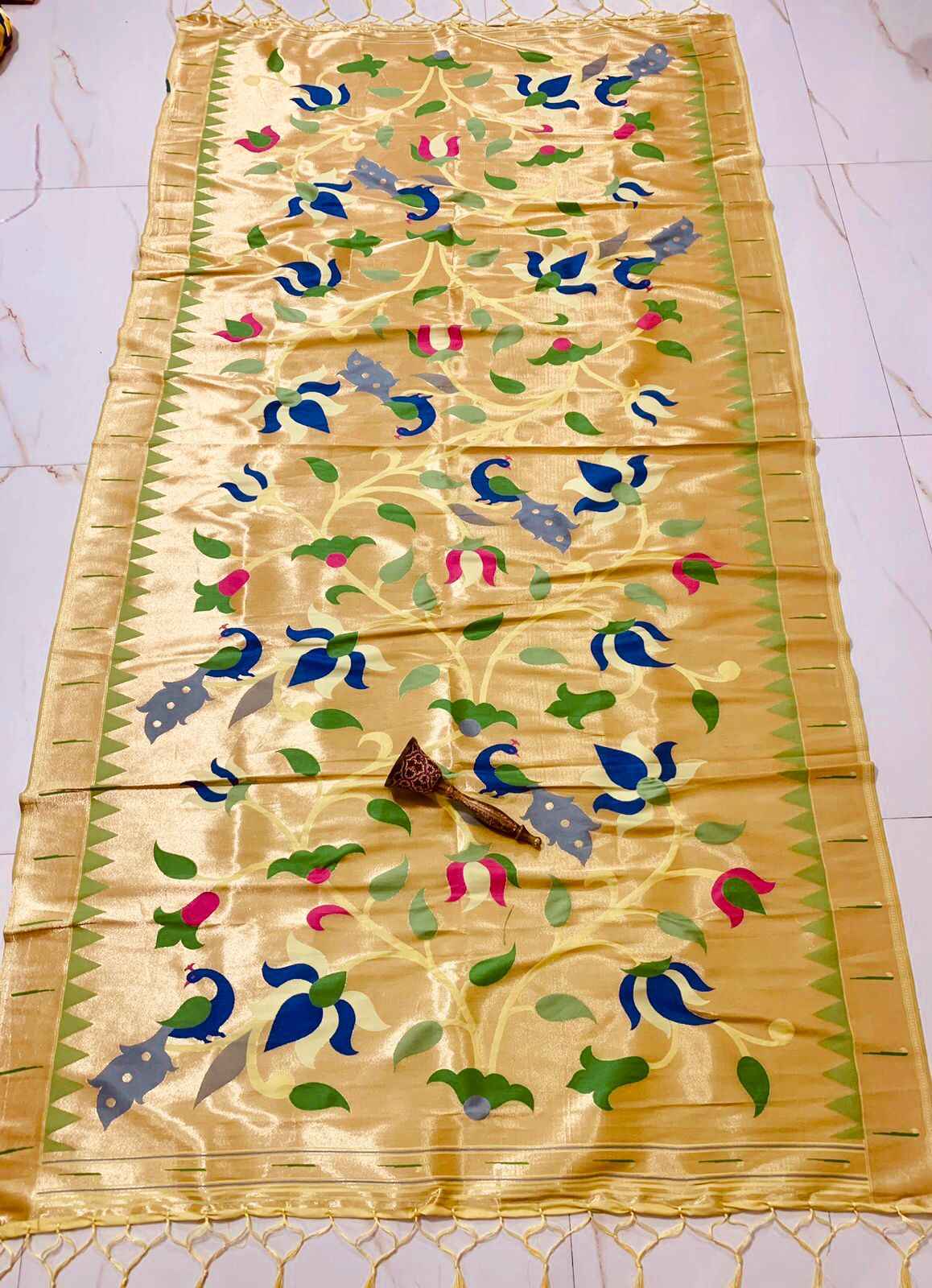 SOFT JARI AND SILK LOVE BRID LOTUS PAITHANI DUPATTA AT WHOLESALE PRICE