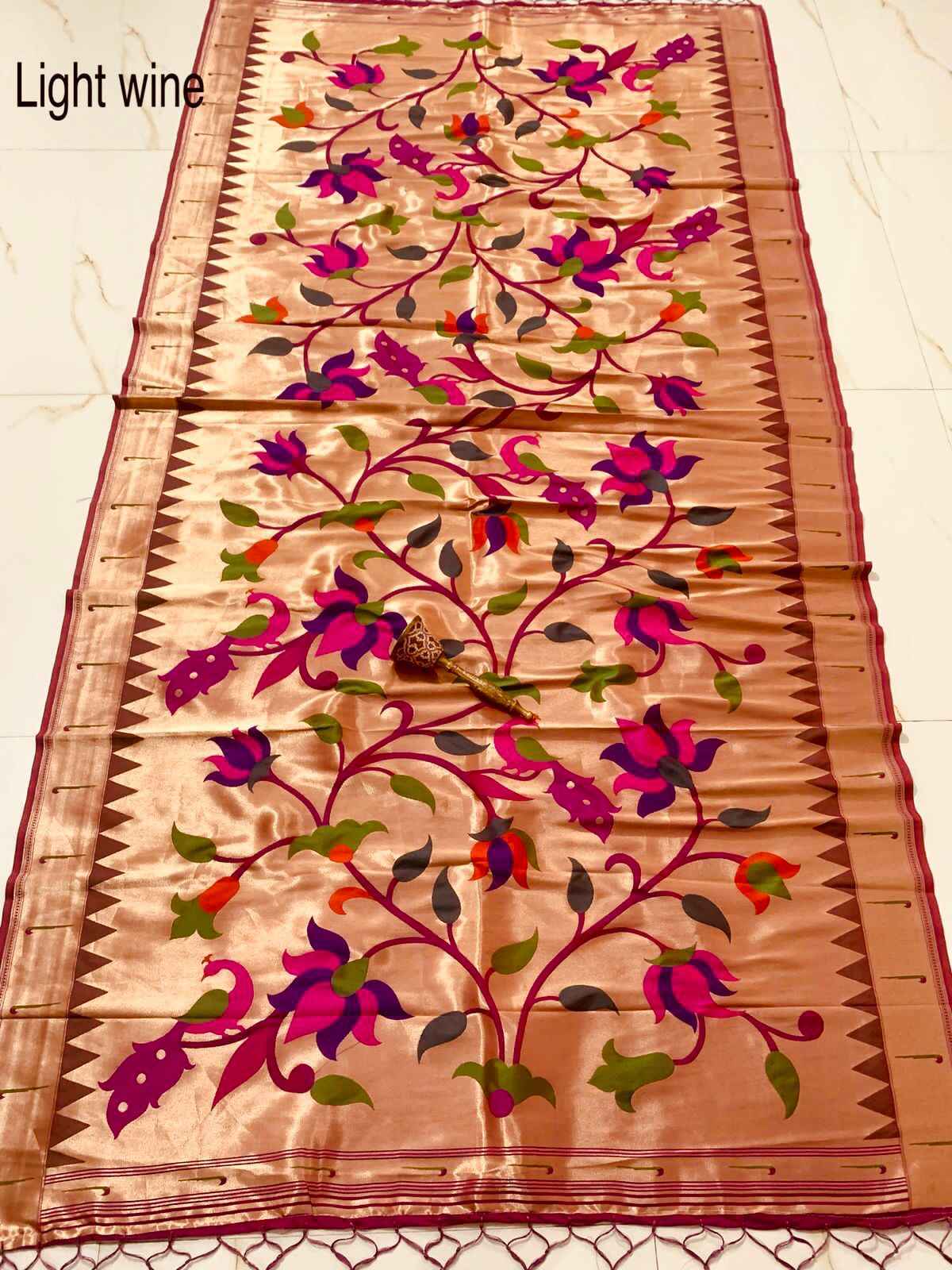 SOFT JARI AND SILK LOVE BRID LOTUS PAITHANI DUPATTA AT WHOLESALE PRICE