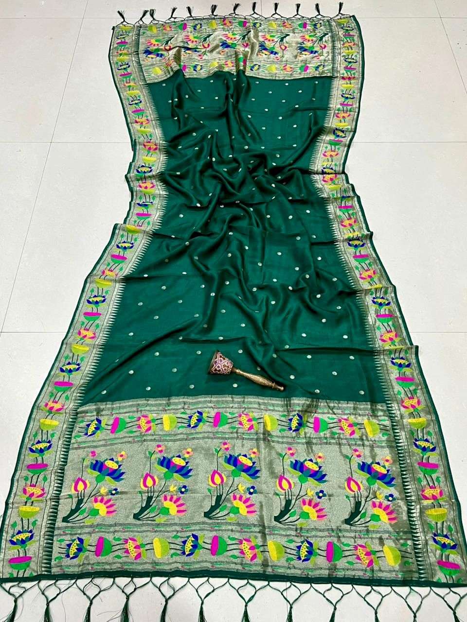SOFT JARI VISCOS SILK SUNFLOWER PAITHANI DUPATTA AT WHOLESALE PRICE