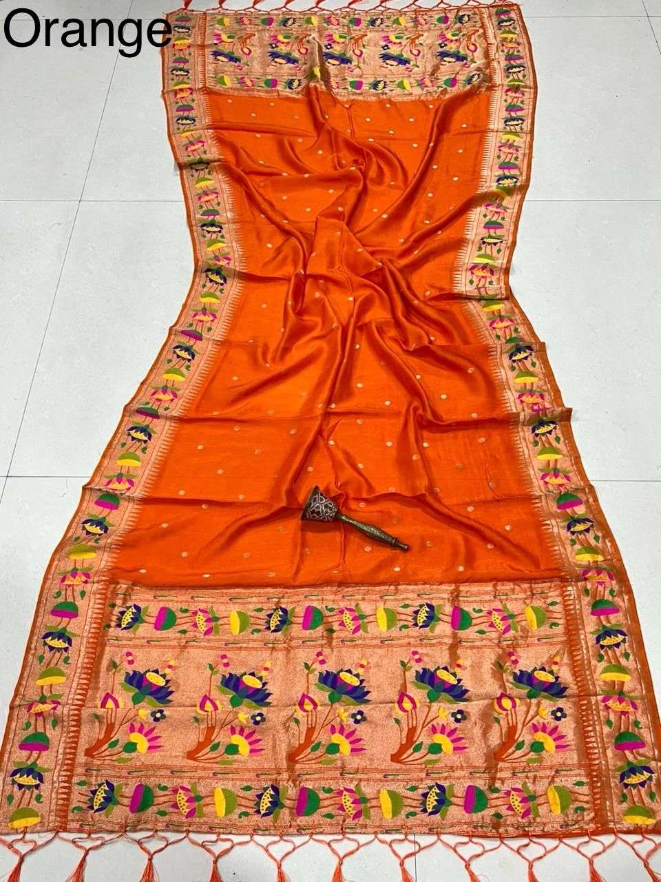 SOFT JARI VISCOS SILK SUNFLOWER PAITHANI DUPATTA AT WHOLESALE PRICE