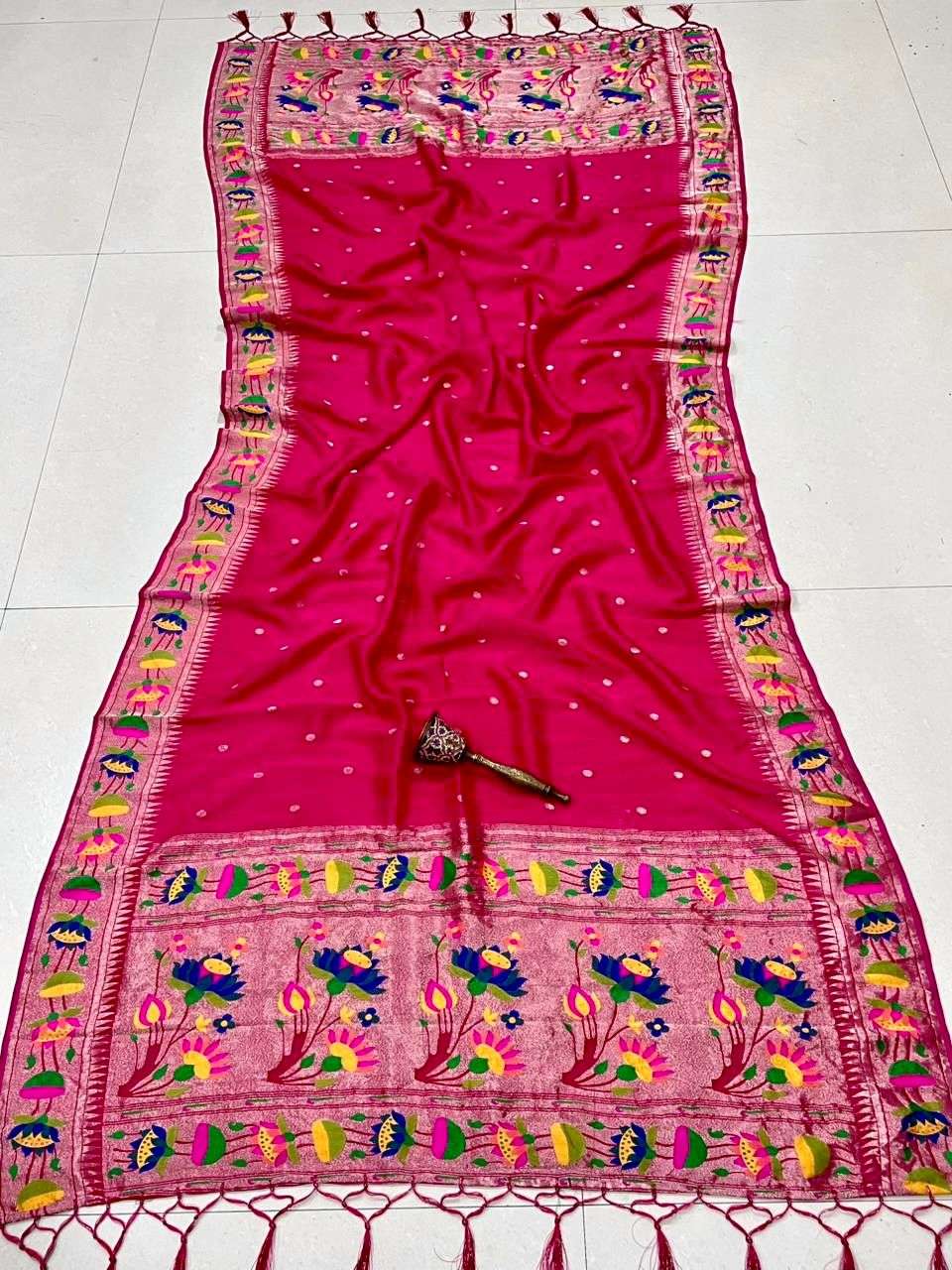 SOFT JARI VISCOS SILK SUNFLOWER PAITHANI DUPATTA AT WHOLESALE PRICE