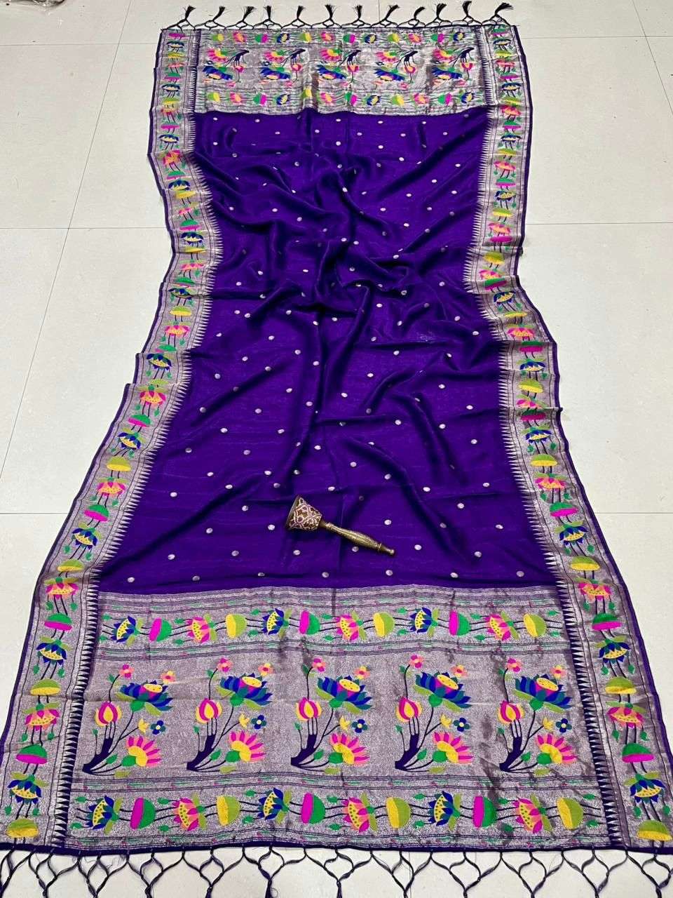 SOFT JARI VISCOS SILK SUNFLOWER PAITHANI DUPATTA AT WHOLESALE PRICE