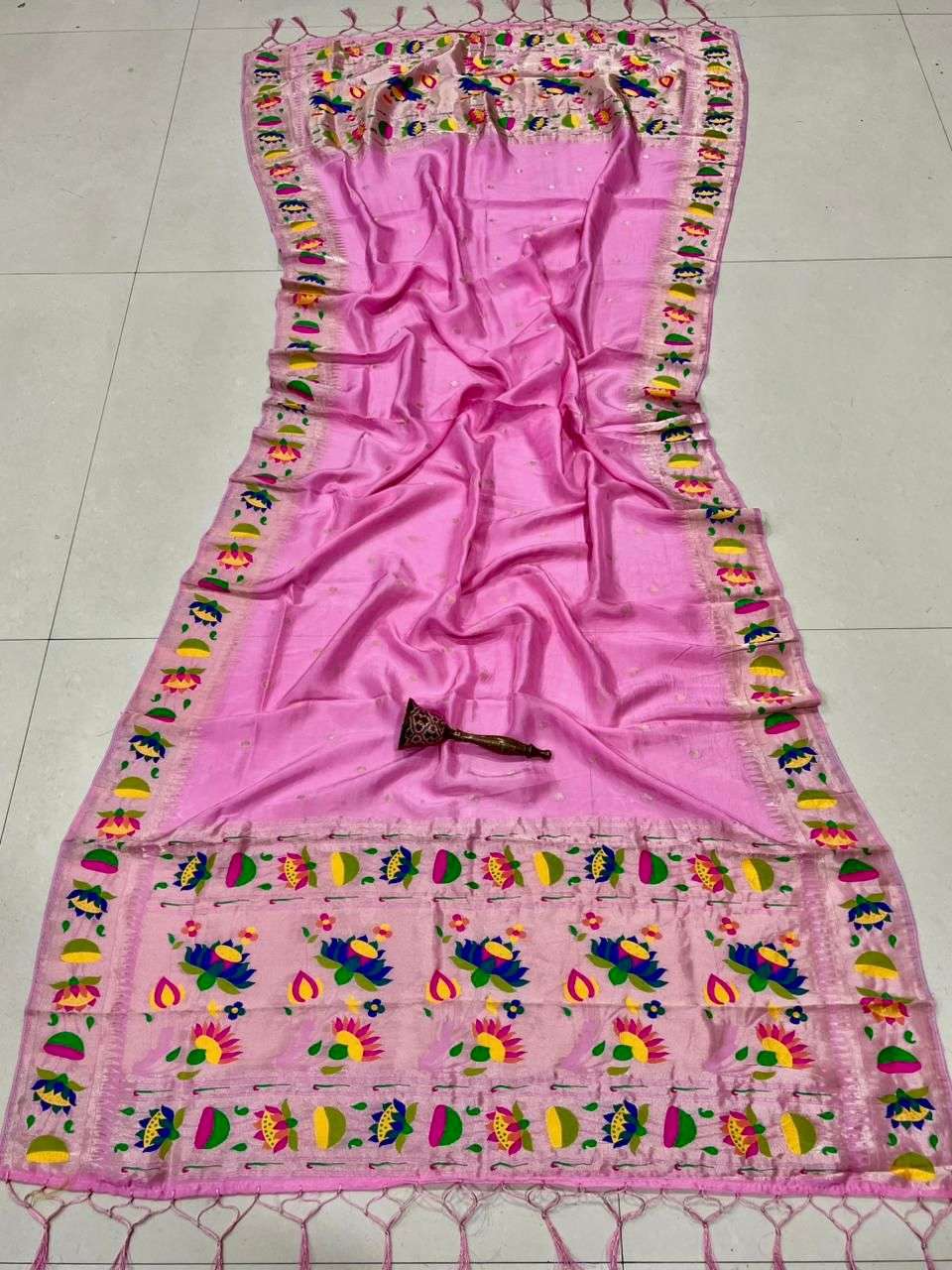 SOFT JARI VISCOS SILK SUNFLOWER PAITHANI DUPATTA AT WHOLESALE PRICE