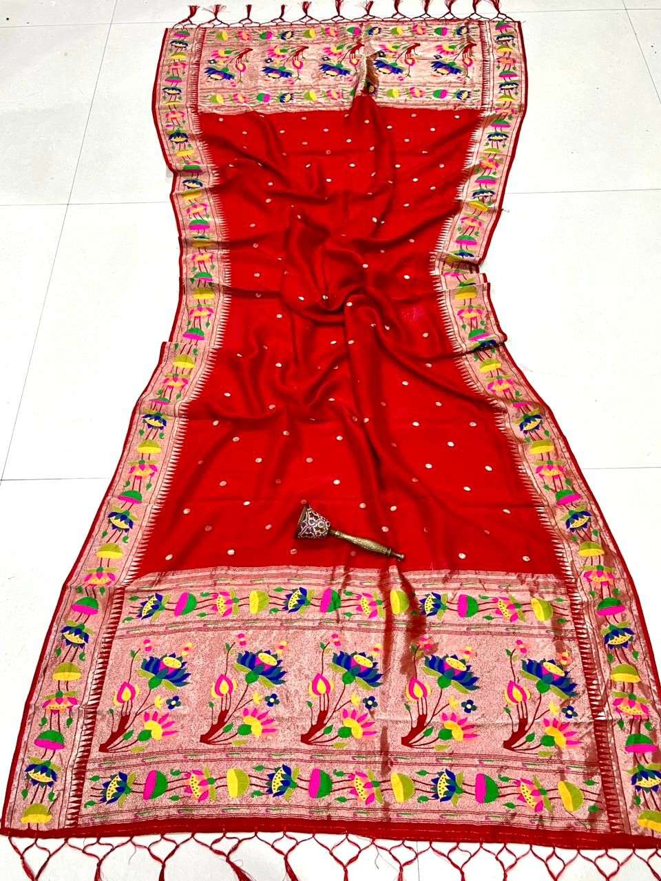 SOFT JARI VISCOS SILK SUNFLOWER PAITHANI DUPATTA AT WHOLESALE PRICE