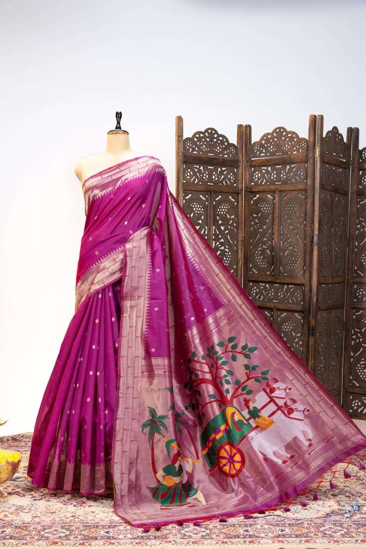 SOFT KHADI RAW SILK MEENA WEAVING PAITHANI SAREE AT WHOLESALE PRICE