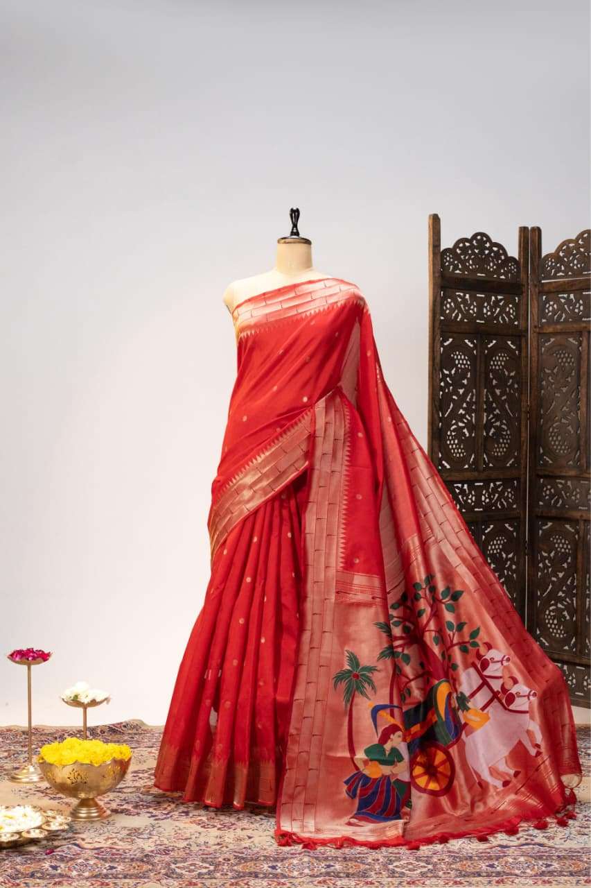 SOFT KHADI RAW SILK MEENA WEAVING PAITHANI SAREE AT WHOLESALE PRICE