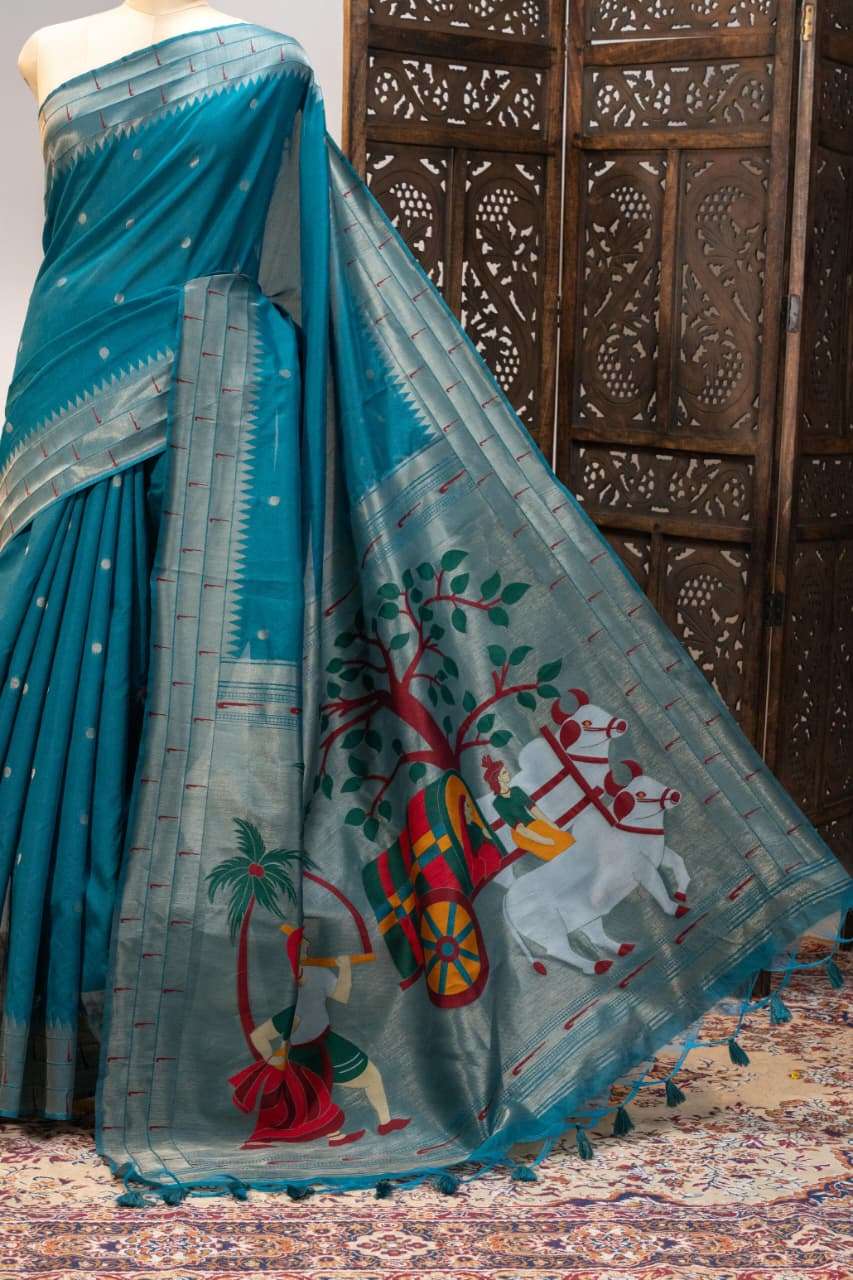 SOFT KHADI RAW SILK MEENA WEAVING PAITHANI SAREE AT WHOLESALE PRICE