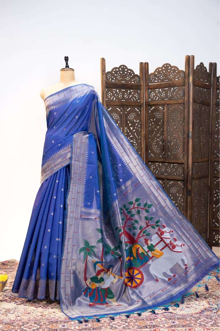 SOFT KHADI RAW SILK MEENA WEAVING PAITHANI SAREE AT WHOLESALE PRICE