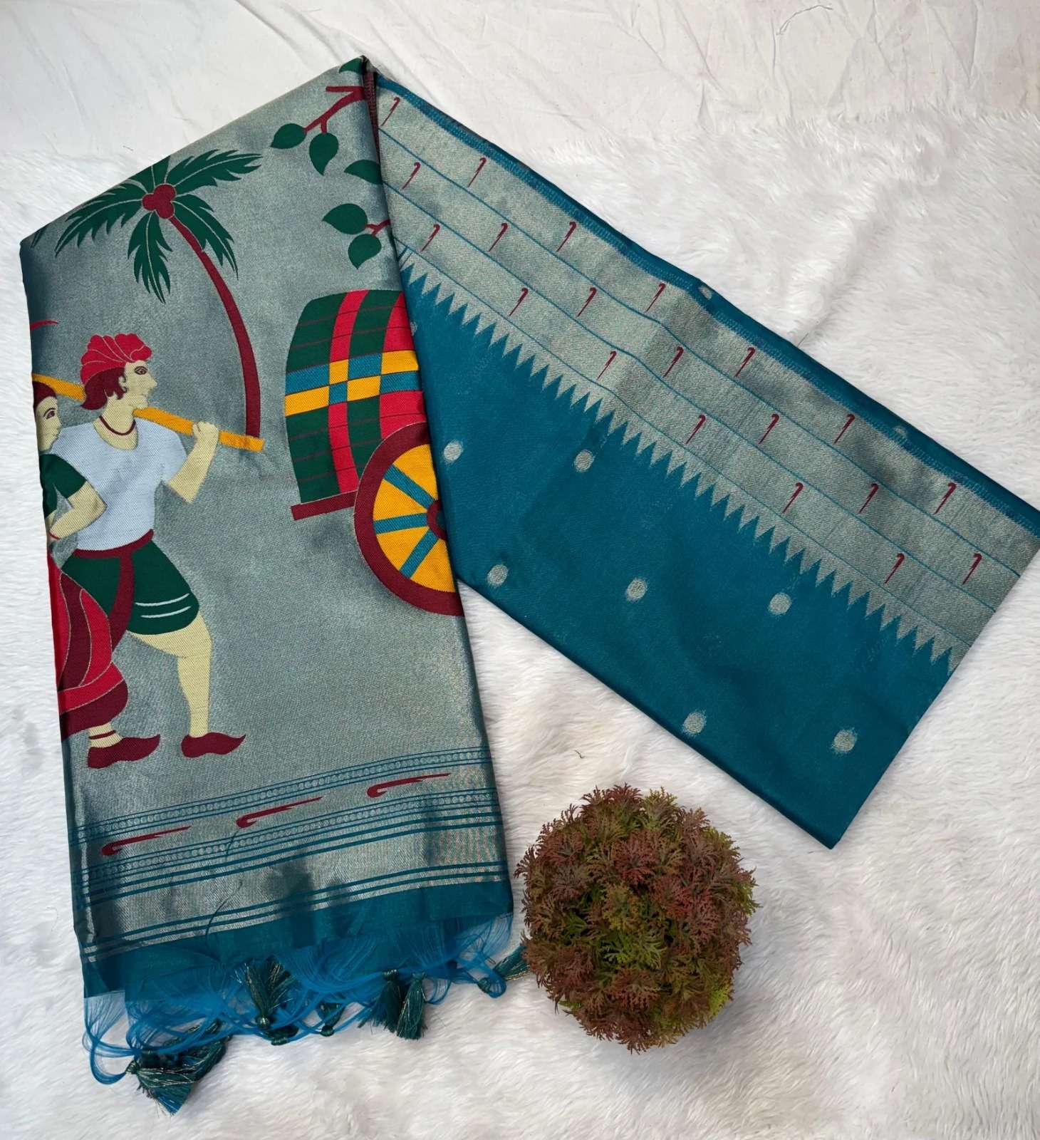 SOFT KHADI RAW SILK MEENA WEAVING PAITHANI SAREE AT WHOLESALE PRICE