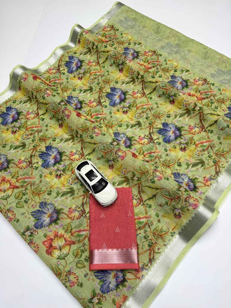 SOFT LINEN MANGALAGIRI DIGITAL PRINT SAREE CODE MG650 AT WHOLESALE PRICE  