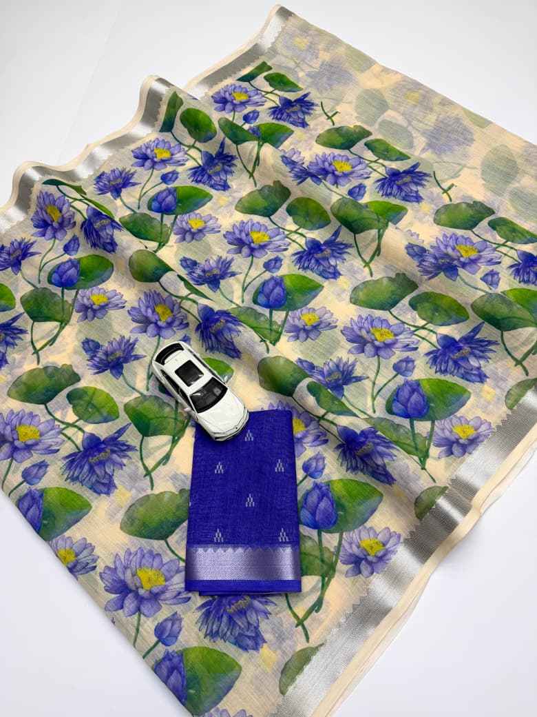 SOFT LINEN MANGALAGIRI DIGITAL PRINT SAREE CODE MG650 AT WHOLESALE PRICE  