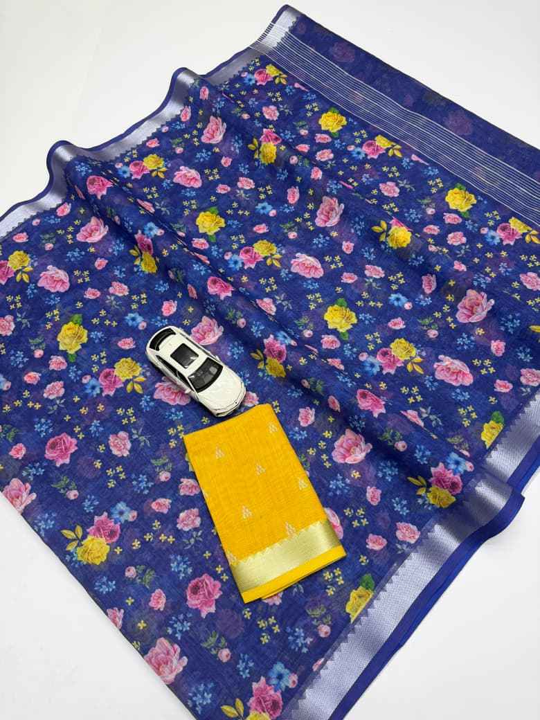 SOFT LINEN MANGALAGIRI DIGITAL PRINT SAREE CODE MG650 AT WHOLESALE PRICE  