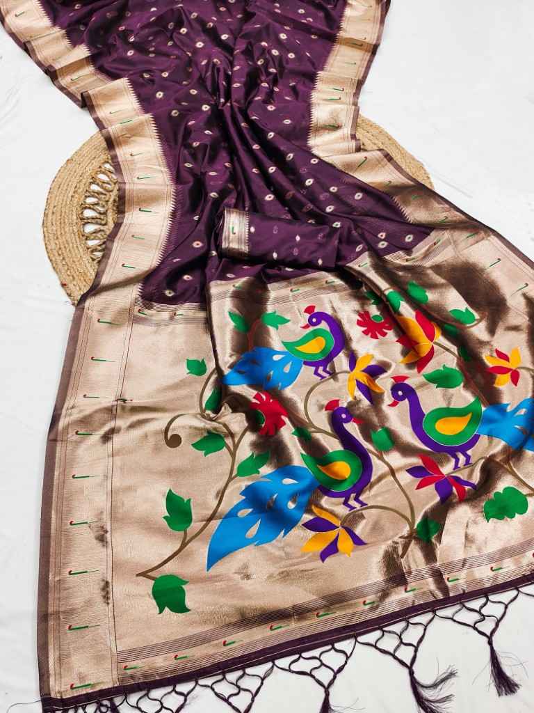 SOFT LUSTROUS ORGANZA SILK PAITHANI ZARI WEAVING SAREE AT WHOLESALE PRICE 