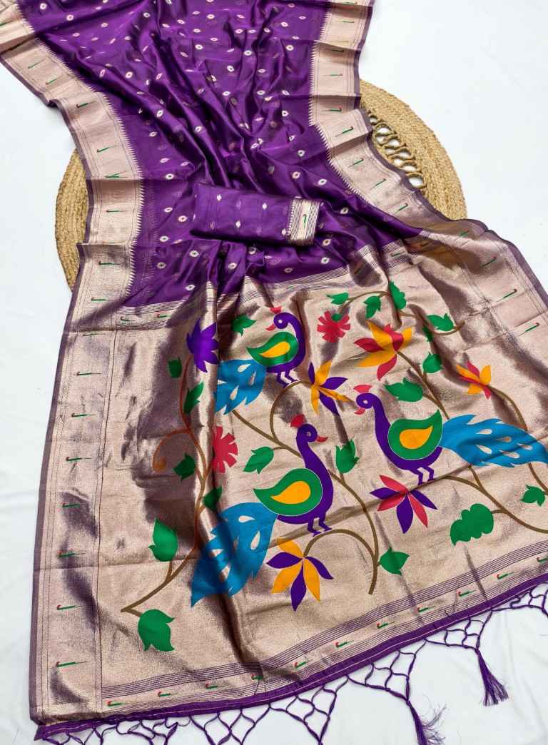 SOFT LUSTROUS ORGANZA SILK PAITHANI ZARI WEAVING SAREE AT WHOLESALE PRICE 