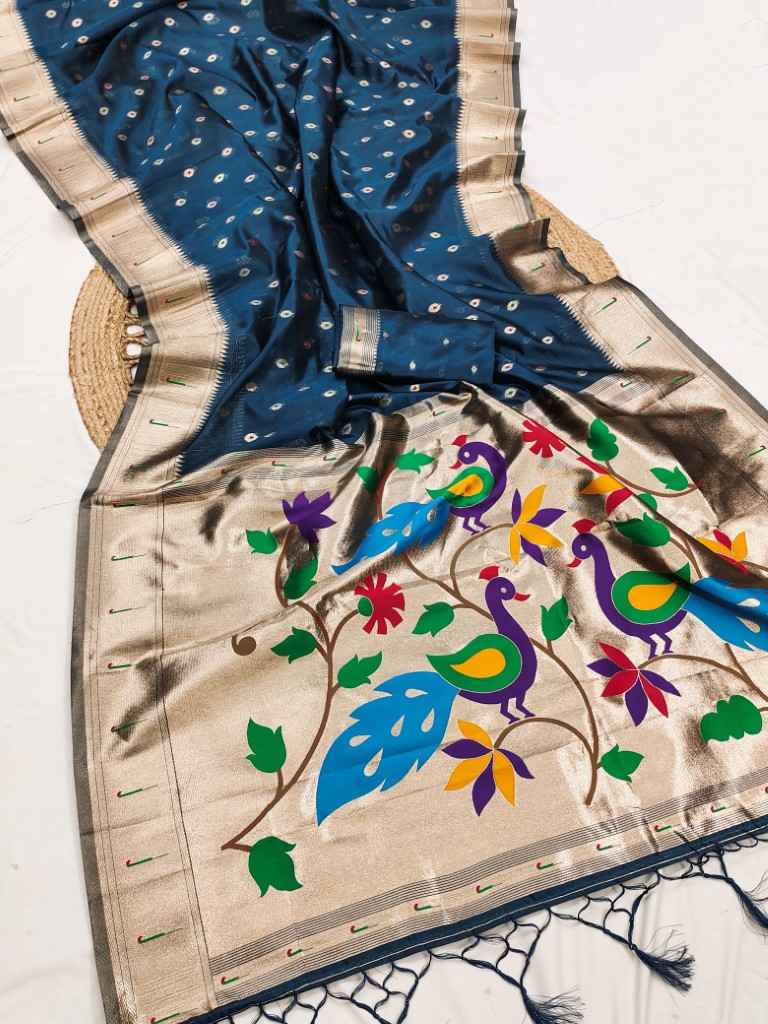 SOFT LUSTROUS ORGANZA SILK PAITHANI ZARI WEAVING SAREE AT WHOLESALE PRICE 