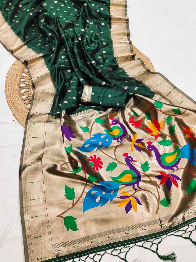 SOFT LUSTROUS ORGANZA SILK PAITHANI ZARI WEAVING SAREE AT WHOLESALE PRICE 