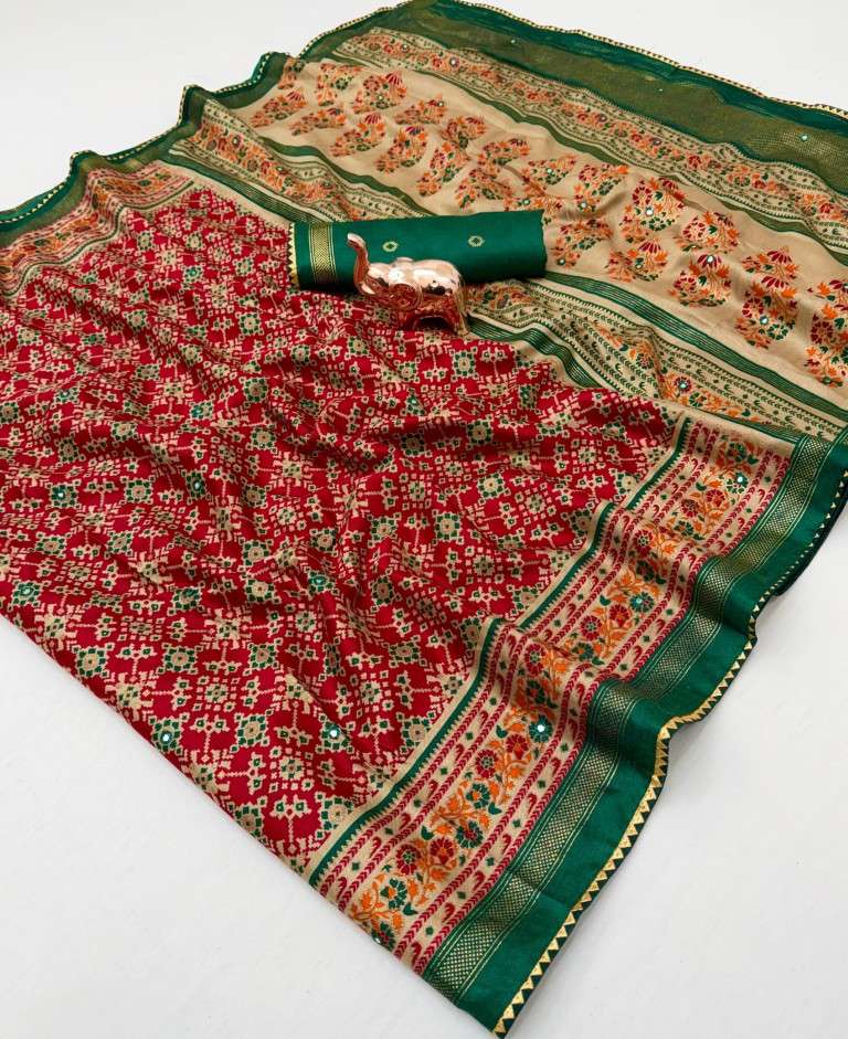 SOFT PASHMINA SILK PATOLA PRINTED SAREE AT WHOLESALE PRICE