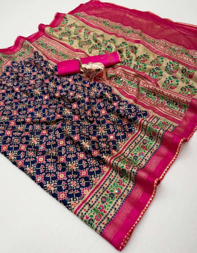 SOFT PASHMINA SILK PATOLA PRINTED SAREE AT WHOLESALE PRICE
