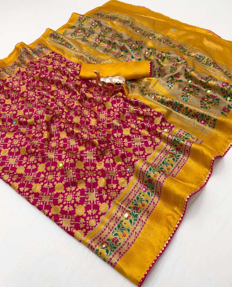 SOFT PASHMINA SILK PATOLA PRINTED SAREE AT WHOLESALE PRICE
