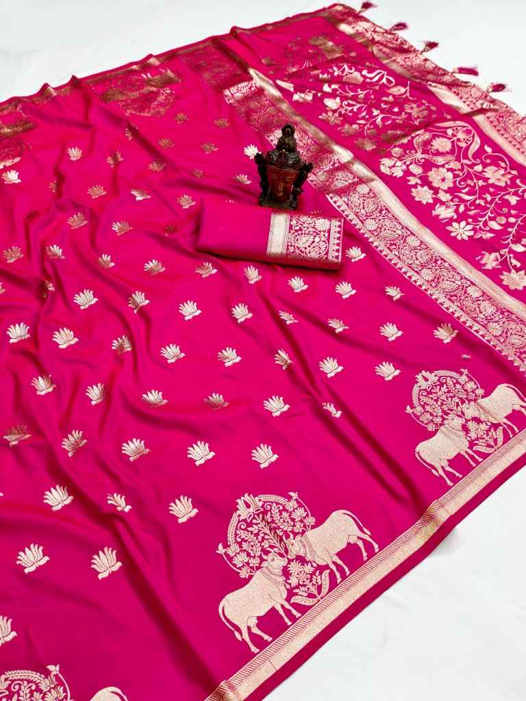 SOFT PURE BANARASI SILK SELF ZARI WEAVING SAREE 1 AT WHOLESALE PRICE