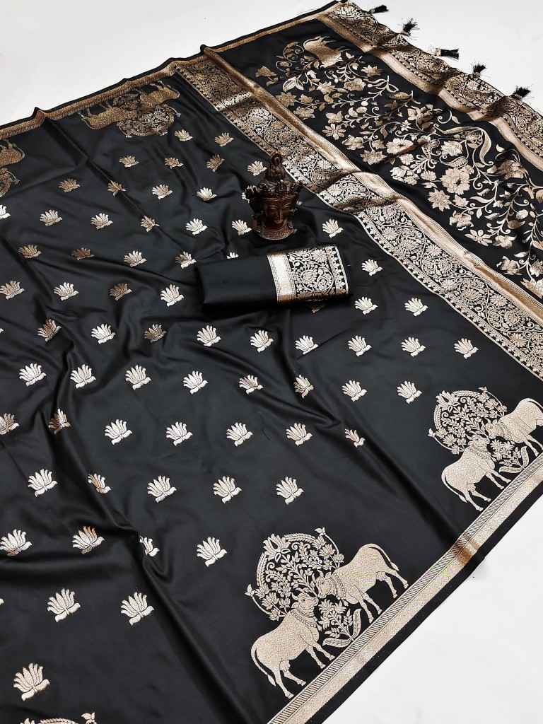 SOFT PURE BANARASI SILK SELF ZARI WEAVING SAREE 1 AT WHOLESALE PRICE