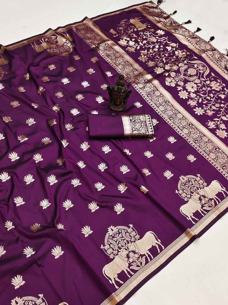 SOFT PURE BANARASI SILK SELF ZARI WEAVING SAREE 1 AT WHOLESALE PRICE