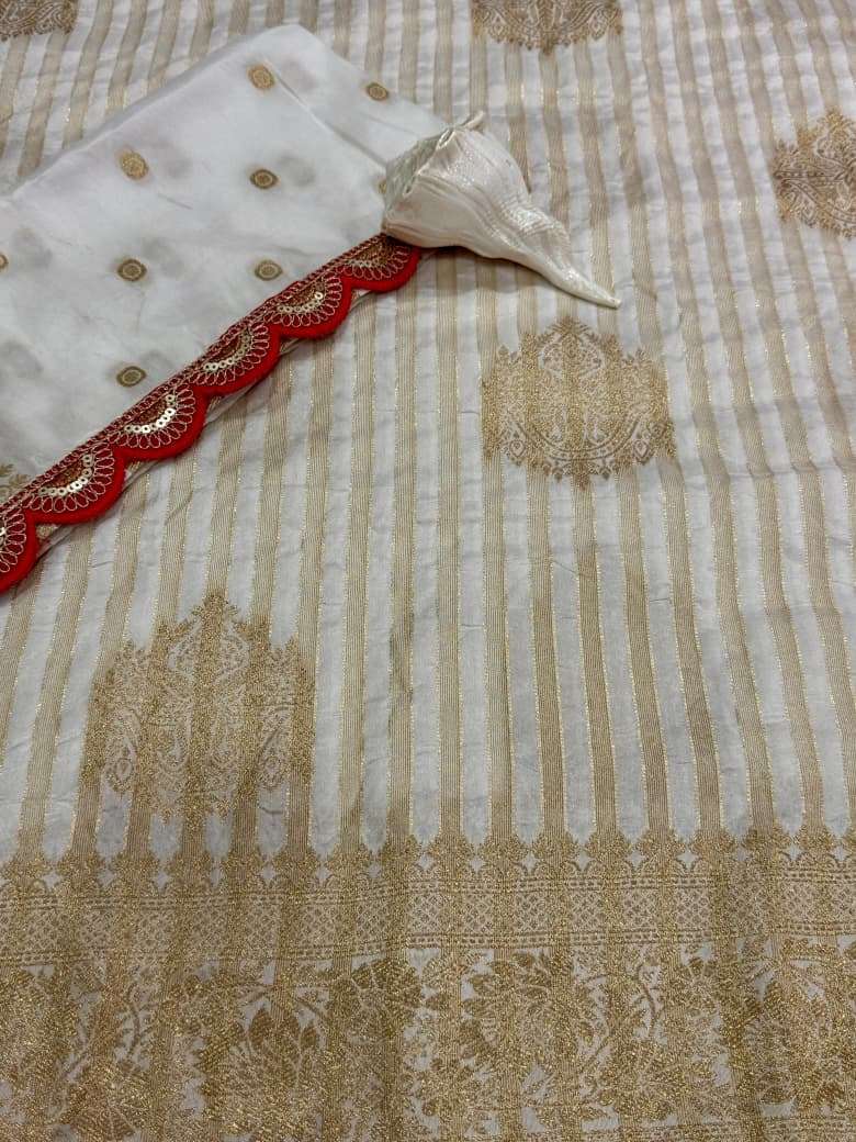 SOFT PURE CREPE KHADI TISSUE ZARI WEAVING SAREE AT WHOLESALE PRICE