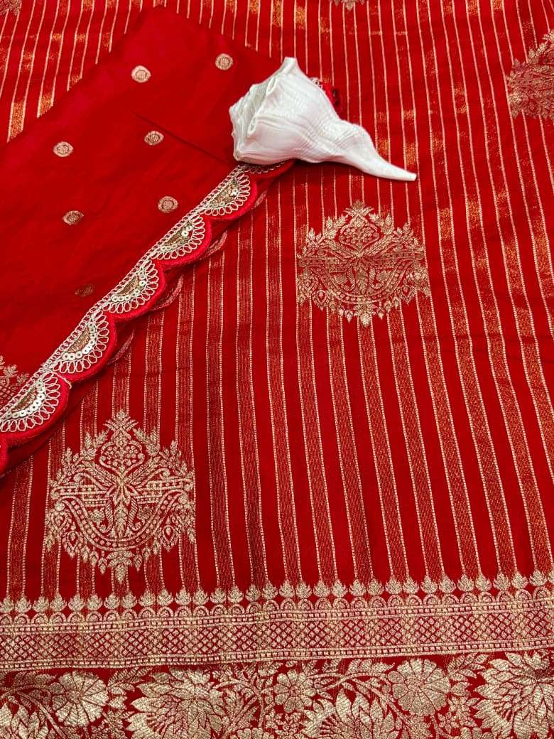 SOFT PURE CREPE KHADI TISSUE ZARI WEAVING SAREE AT WHOLESALE PRICE