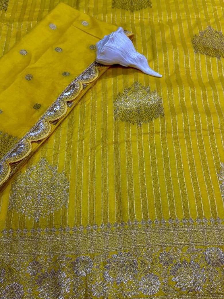 SOFT PURE CREPE KHADI TISSUE ZARI WEAVING SAREE AT WHOLESALE PRICE