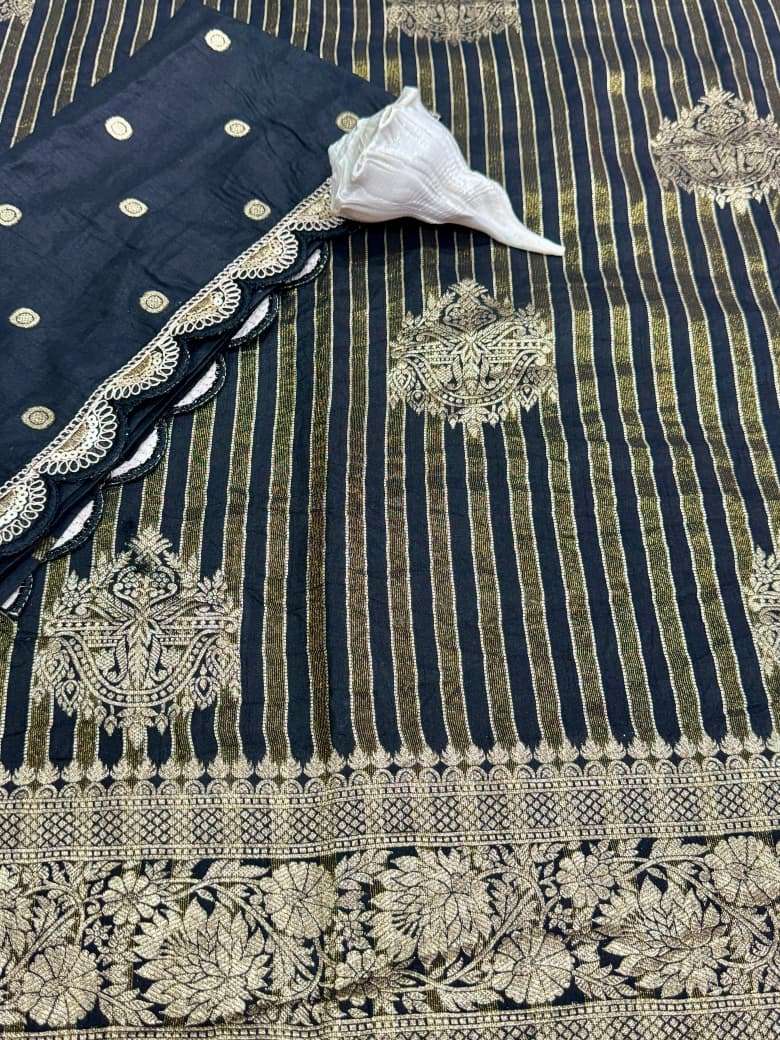 SOFT PURE CREPE KHADI TISSUE ZARI WEAVING SAREE AT WHOLESALE PRICE