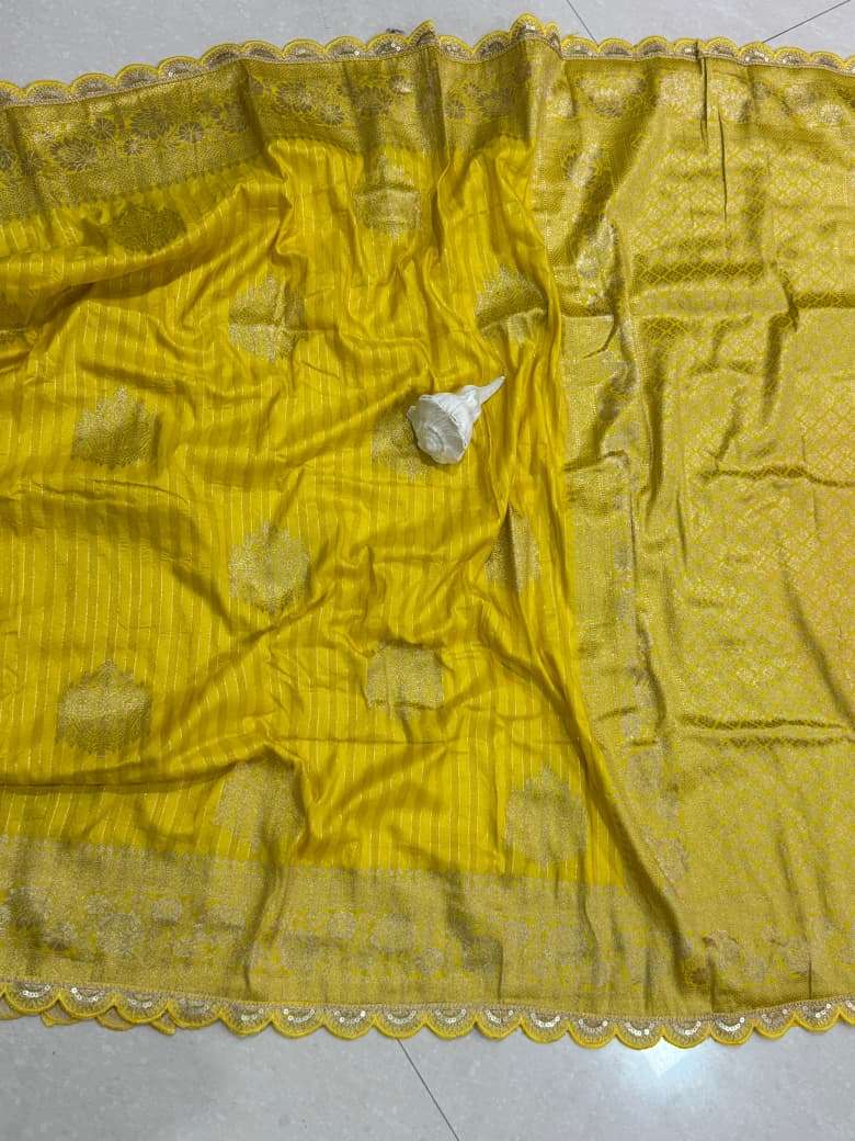 SOFT PURE CREPE KHADI TISSUE ZARI WEAVING SAREE AT WHOLESALE PRICE