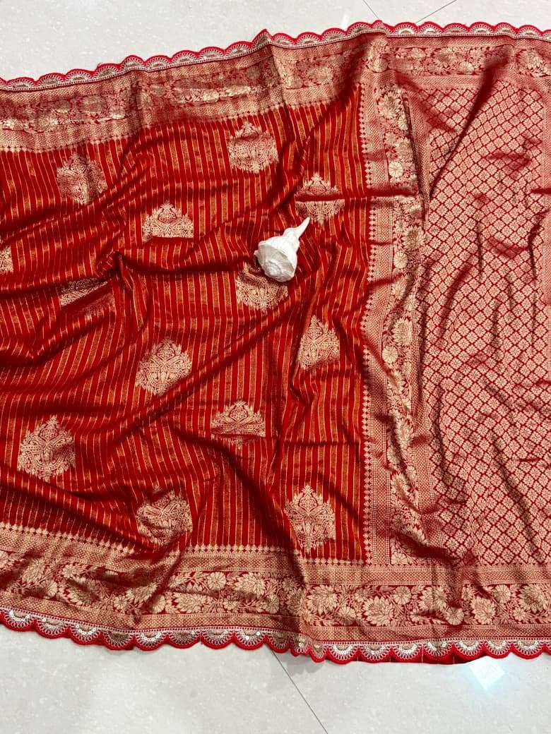 SOFT PURE CREPE KHADI TISSUE ZARI WEAVING SAREE AT WHOLESALE PRICE
