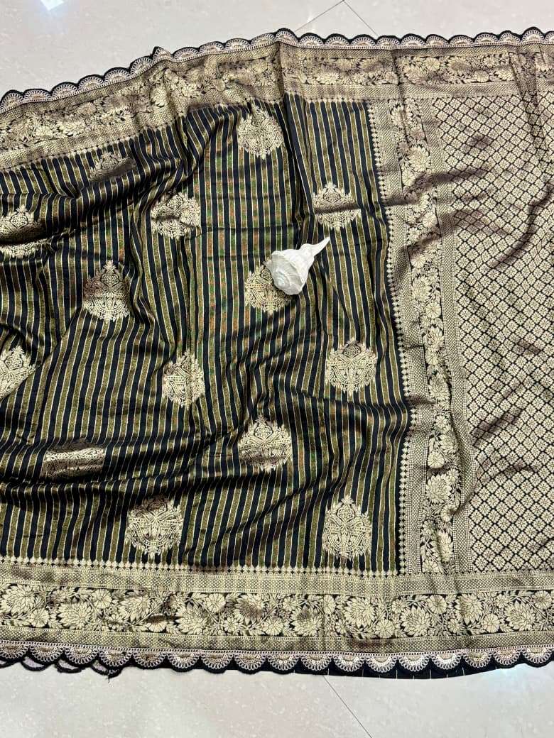 SOFT PURE CREPE KHADI TISSUE ZARI WEAVING SAREE AT WHOLESALE PRICE