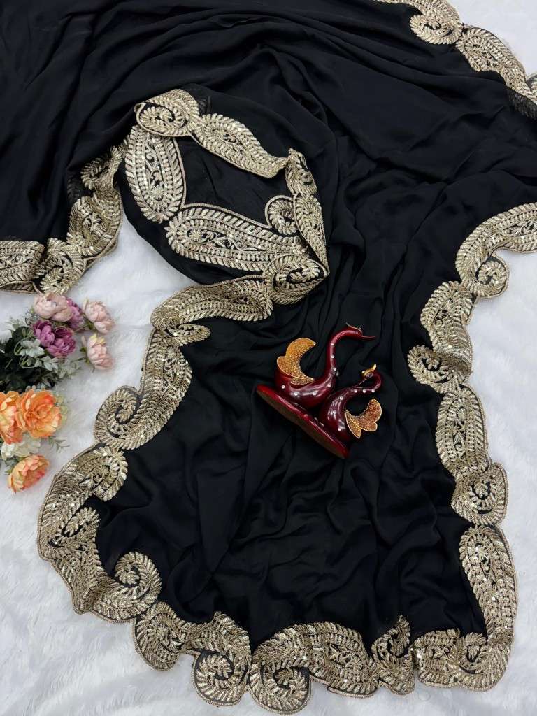 SOFT RANGOLI SILK ZARI AND SEQUENCE EMBROIDERY WORK SAREE AT WHOLESALE PRICE