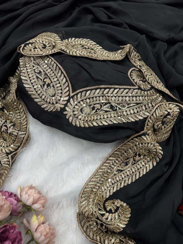 SOFT RANGOLI SILK ZARI AND SEQUENCE EMBROIDERY WORK SAREE AT WHOLESALE PRICE