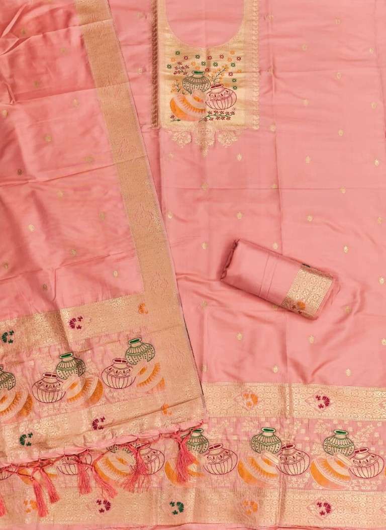 SOFT SILK BLEND WITH RICH PAITHANI ZARI WEAVING DRESS MATERIAL 2 AT WHOLESALE PRICE