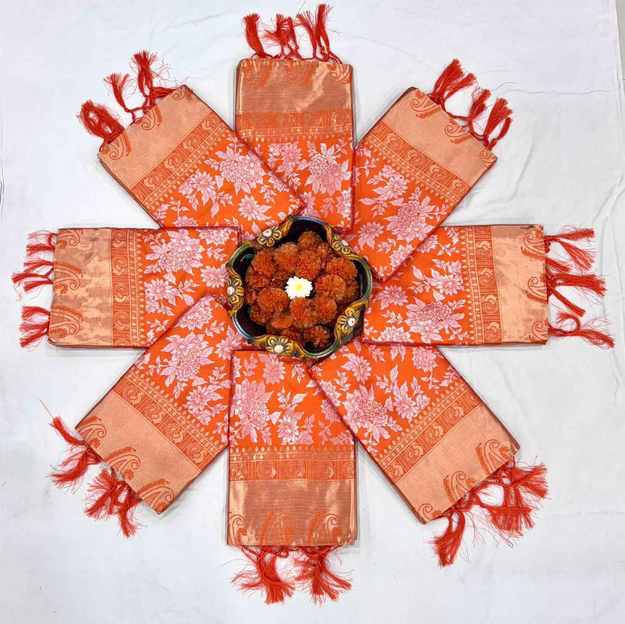 SOFT SILK RICH PALLU AND JACQUARD WORK SAREE CODE 6073 AT WHOLESALE PRICE