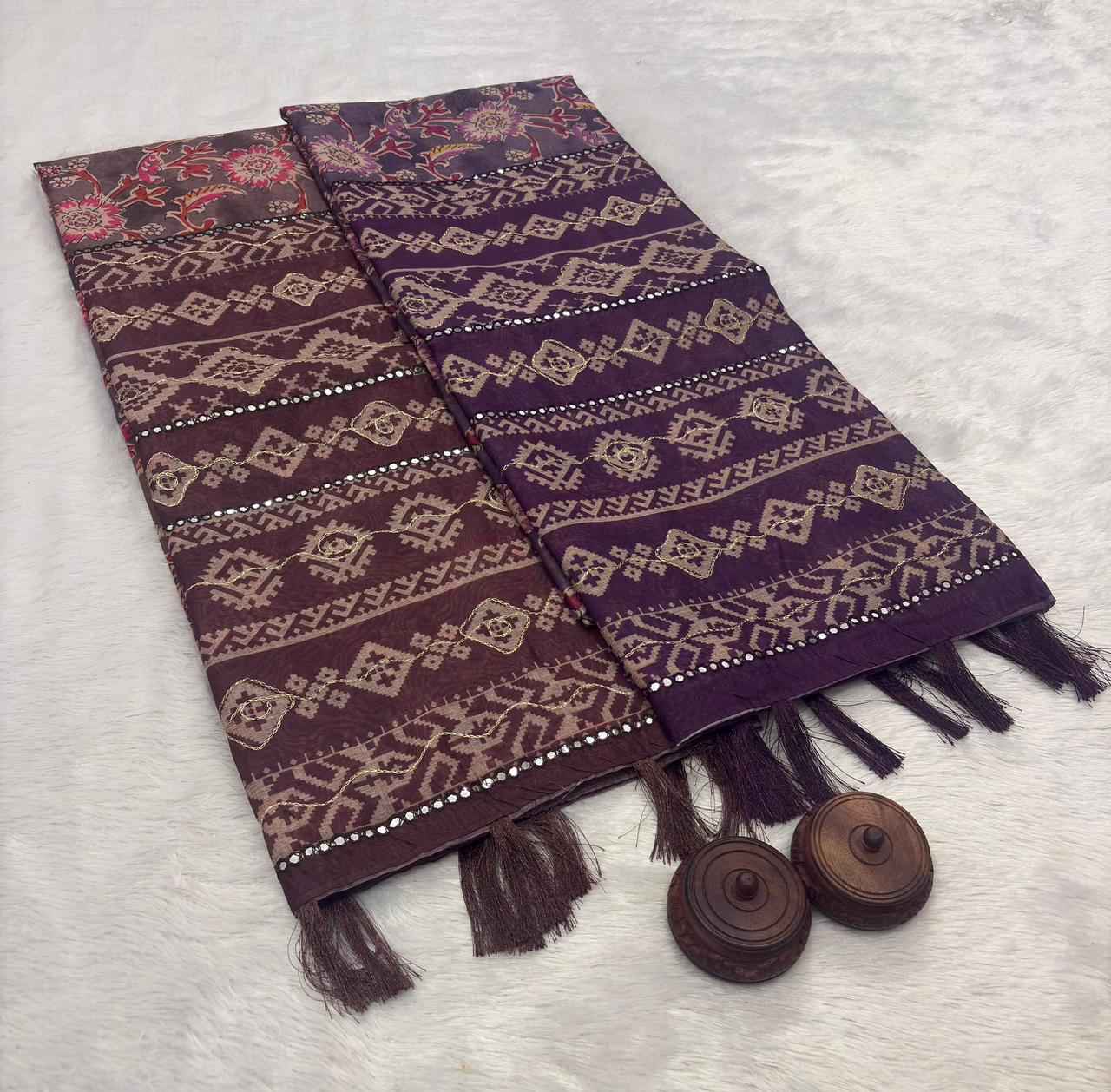 SOFT SPUN COTTON SLUB CODDING AND FOIL MIRROR THREAD WORK SAREE 1 AT WHOLESALE PRICE