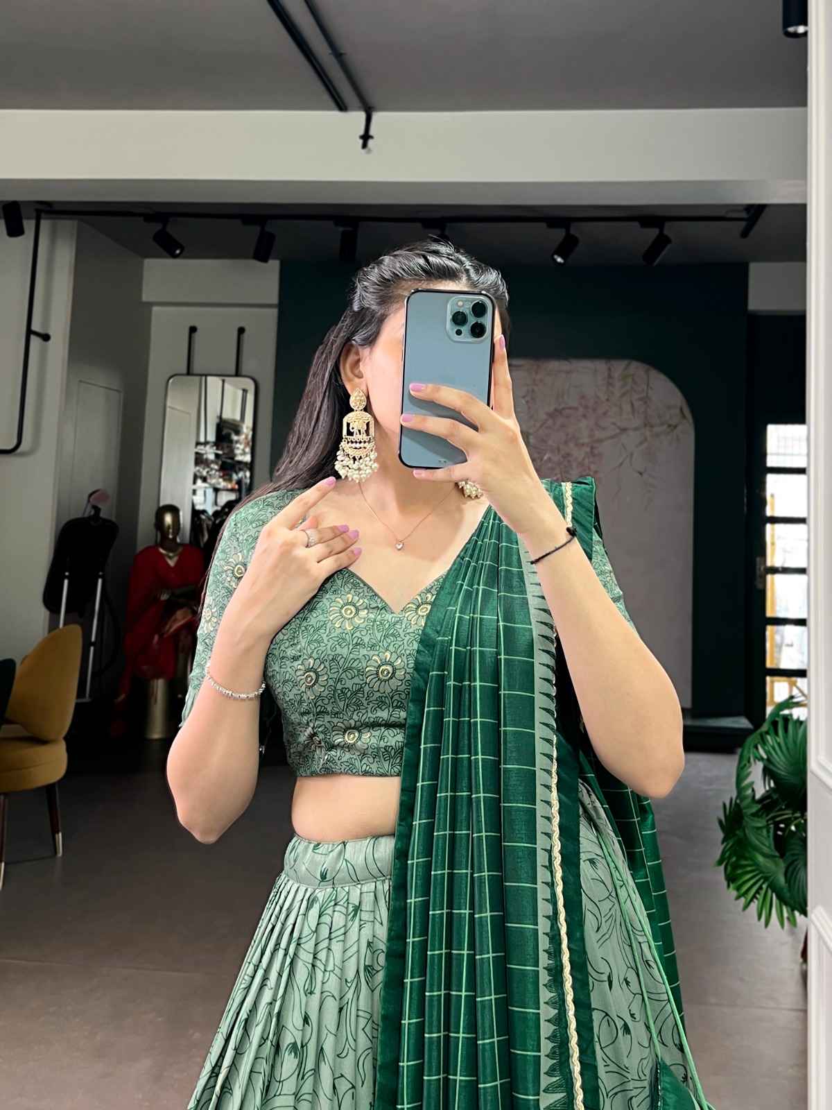 TASAR SILK KALAMKARI PRINT DESIGNER LEHENGA CHOLI AT WHOLESALE PRICE