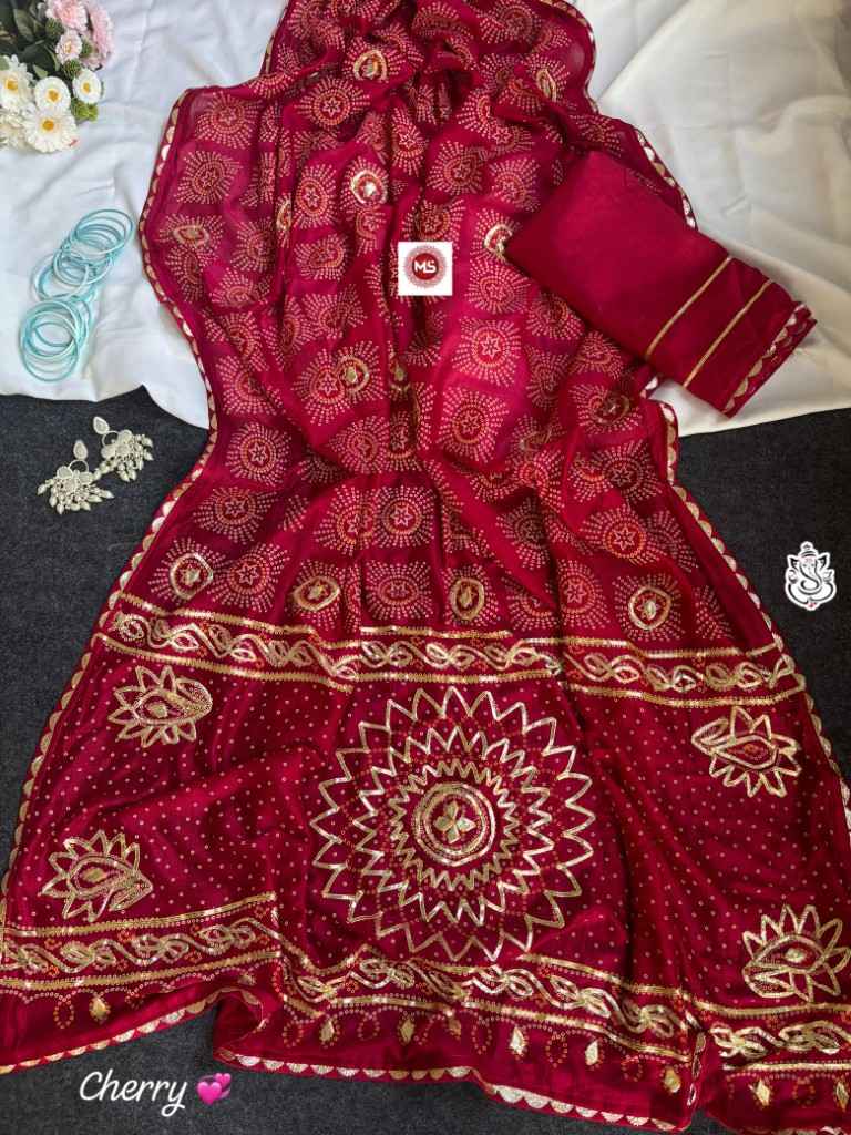 VICHITRA SILK KHADI BANDEJ KACCHI GOTAPATTI WORK SAREE AT WHOLESALE PRICE