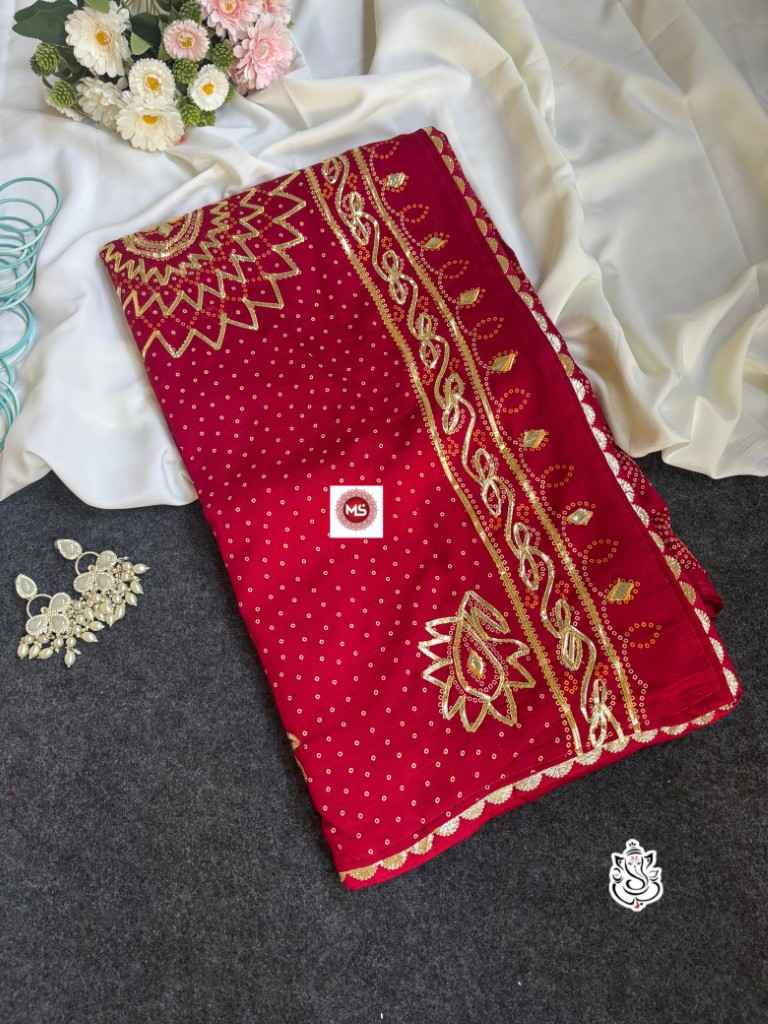 VICHITRA SILK KHADI BANDEJ KACCHI GOTAPATTI WORK SAREE AT WHOLESALE PRICE