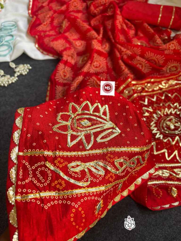 VICHITRA SILK KHADI BANDEJ KACCHI GOTAPATTI WORK SAREE AT WHOLESALE PRICE