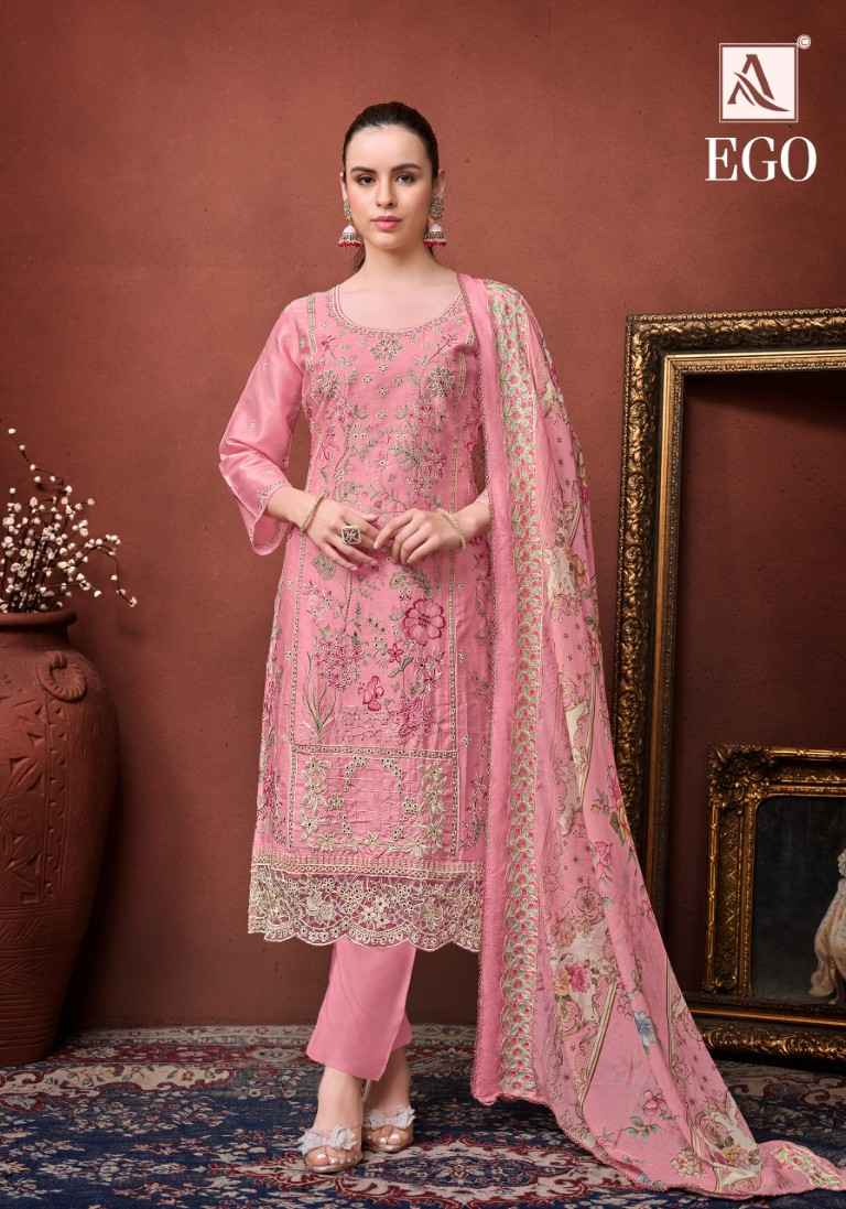 ALOK EGO PURE ZAM COTTON PAKISTANI EMBROIDERY WORK DRESS MATERIAL