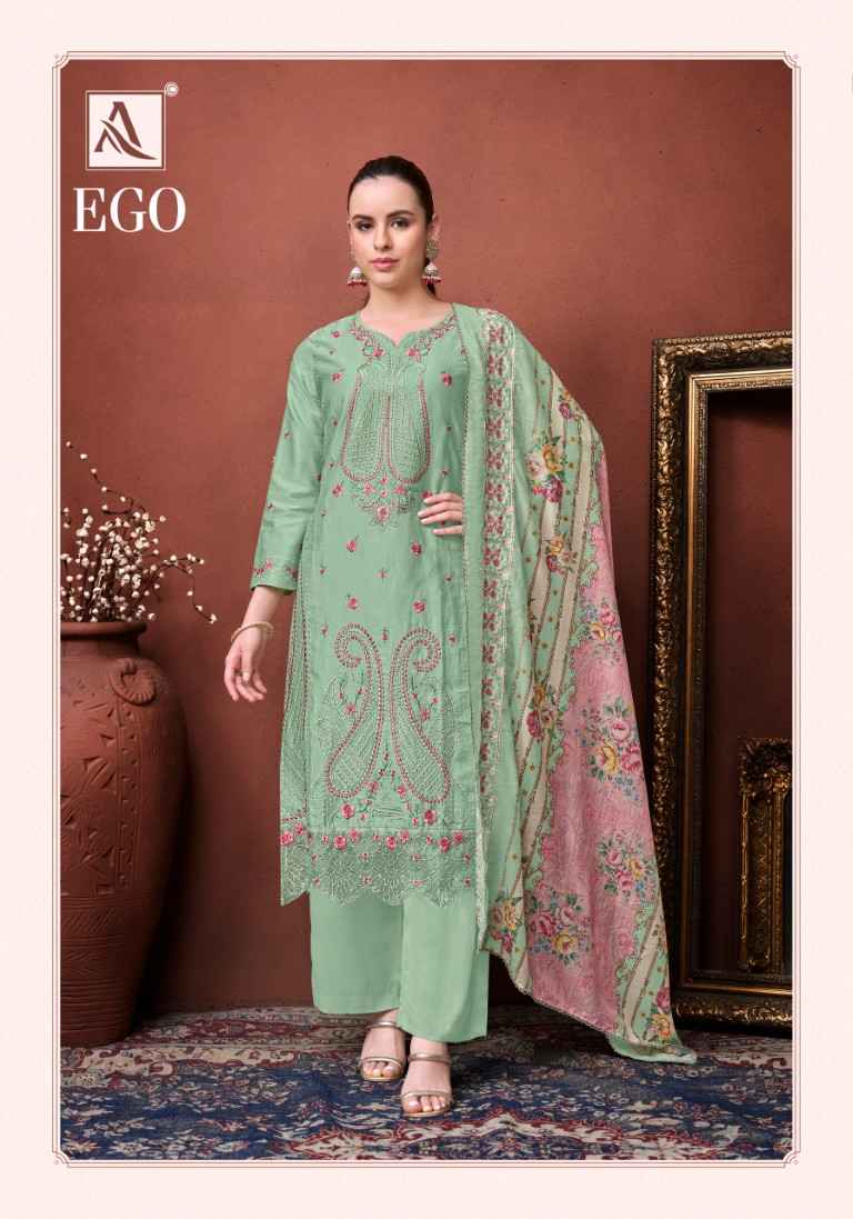 ALOK EGO PURE ZAM COTTON PAKISTANI EMBROIDERY WORK DRESS MATERIAL