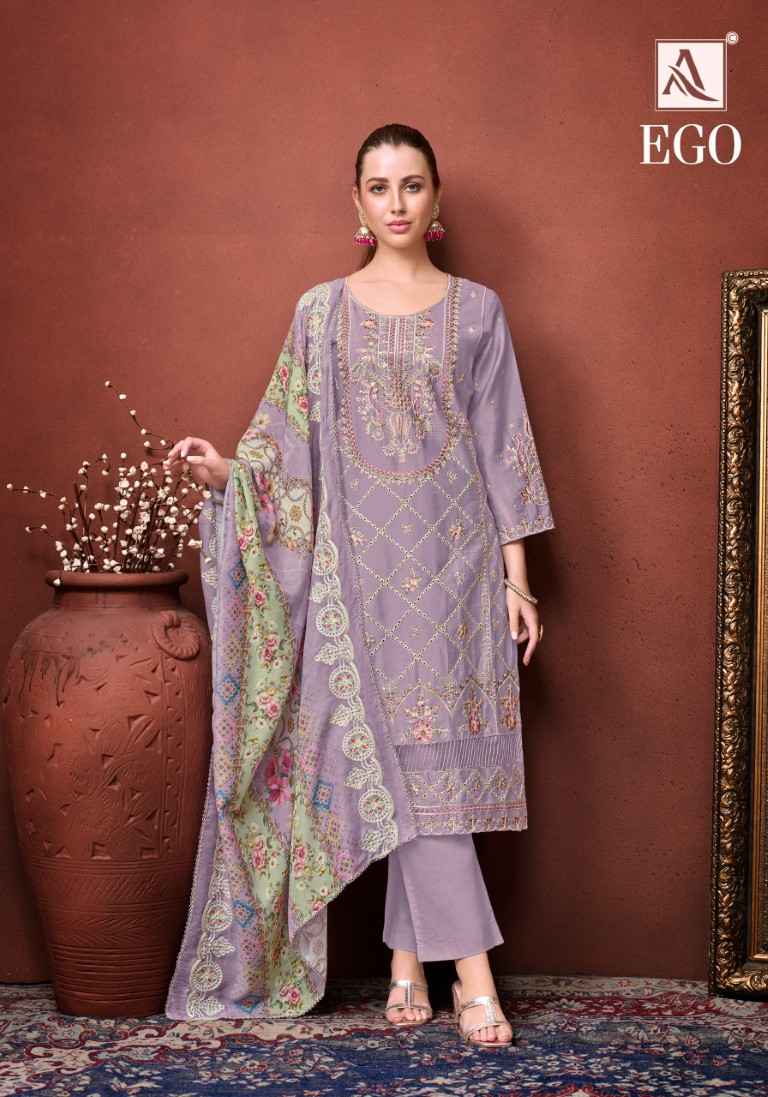 ALOK EGO PURE ZAM COTTON PAKISTANI EMBROIDERY WORK DRESS MATERIAL